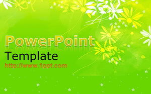 Download del modello PPT di fiori di sfondo verde