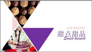 Modèle PPT violet de belle petite nourriture de dessert de gâteau