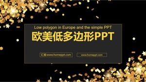 Șablon PPT de plan de afaceri de finanțare europeană și americană poligon scăzut de aur