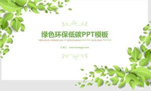 Plantilla PPT baja en carbono de protección del medio ambiente verde