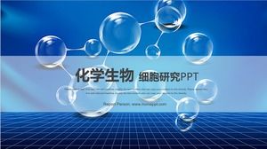 Modelo de PPT de pesquisa de células de cadeia biológica química azul