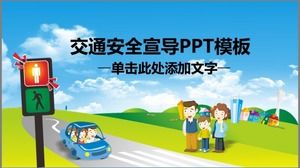 Modelo de PPT de conhecimento de educação de segurança de trânsito para alunos do ensino fundamental e médio