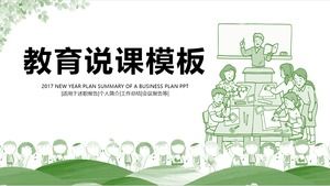 Modelo de PPT de palestra de educação de desenho verde