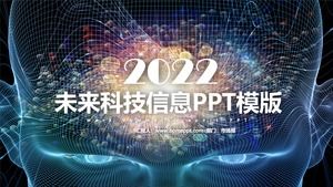 Modello PPT dinamico aziendale di tecnologia futura blu