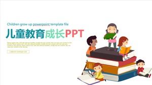 Plantilla PPT de educación y capacitación sobre seguridad para el crecimiento de los niños de dibujos animados