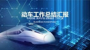 Szablon PPT podsumowujący pracę szybkich pociągów w Chinach