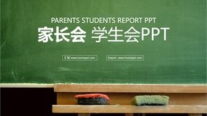 Zielona pierwszak rozpoczyna nowy semestr spotkania z rodzicami szablon PPT