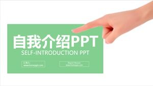 Modèle PPT de CV personnel de planification de carrière d'auto-présentation concise gris vert
