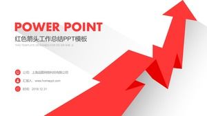 Red long shadow business work summary PPT template