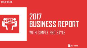 Șablon PPT de raport de afaceri roșu simplu