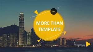 Yellow flat tall business PPT template