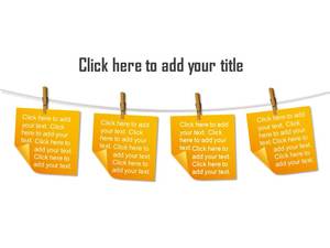 Yellow clip drying note effect PPT text box