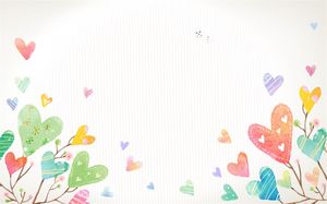 Color cute cartoon love PPT background picture