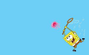 Colorful cute SpongeBob SquarePants PPT background picture