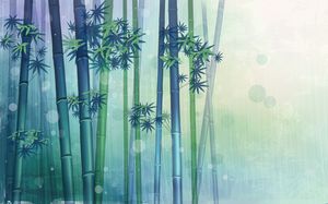 Immagine di sfondo PPT di bambù verde tranquillo della foresta di bambù
