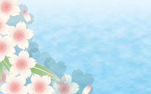 Blaue elegante Cartoon-Blume PPT-Hintergrundbild