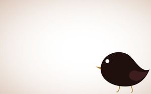 Immagine di sfondo PPT dell'uccello sveglio del fumetto marrone