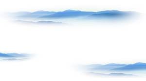 Hellblauer und eleganter Freihand-PPT-Hintergrund mit fernen Bergen und Wolken