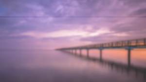 紫色模糊效果桥梁风景PPT背景