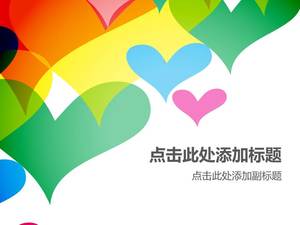 Colorful heart-shaped PPT background picture