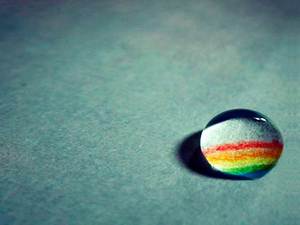 Imagem de fundo do arco-íris PPT em gotas de água cinza