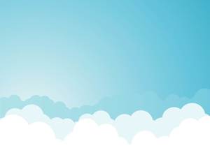 Blu cartone animato cielo blu e nuvole bianche PPT immagine di sfondo