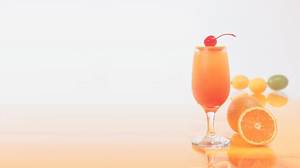 Un verre de jus d'orange oranges image de fond PPT