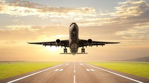 Landing take-off aircraft PPT background picture