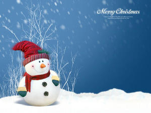 Супер милый маленький снеговик РРТ фоновое изображение