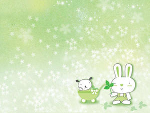 Super süßes kleines Kaninchen PPT Hintergrundbild