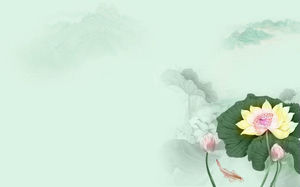 Elegante sfondo PPT in stile cinese di loto