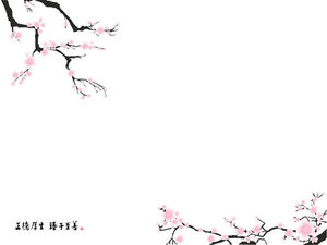 古典的な梅の花PPT背景画像