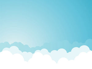 Desen animat cer albastru și nori albi imagine de fundal PPT