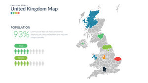 England Vereinigtes Königreich Karte PPT-Material
