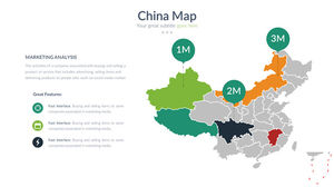 편집 가능한 색상 중국지도 PPT 자료