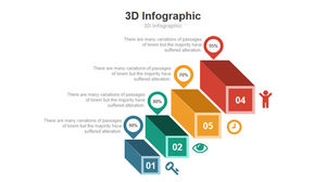 3D langkah tiga dimensi bahan grafis PPT