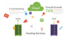 Server teknologi cloud cloud menghosting grafik PPT