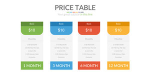 Шаблон PPT таблицы цен на пакеты цен