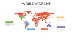 Wektorowa mapa świata do edycji materiału PPT