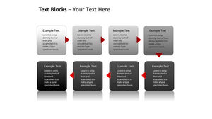 As etapas da descrição da caixa de texto processam o modelo PPT