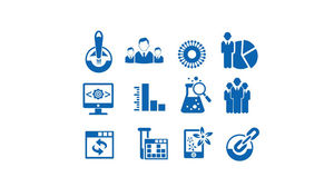 Editable delicate blue business PPT small icon