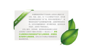 Bahan PPT kotak teks dekoratif daun hijau