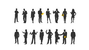 Workplace white-collar silhouette PPT picture material