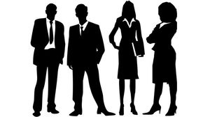 Business figures silhouette PPT material (114 pages)