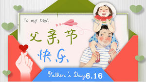 Plantilla PPT de tarjeta de felicitación del Día del Padre de Acción de Gracias creativa
