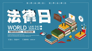 Plantilla PPT de publicidad de popularización de la ley del Día Mundial de la Ley