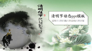 Lotus pasterz szablon Qingming Festival PPT