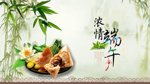 Șablon PPT pentru festivalul barca dragonului din pădurea de bambus Qingyou