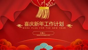 Spring Festival świąteczny styl noworoczny plan pracy model ppt