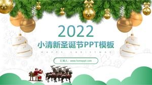 Blue and green small fresh Christmas summary report ppt template